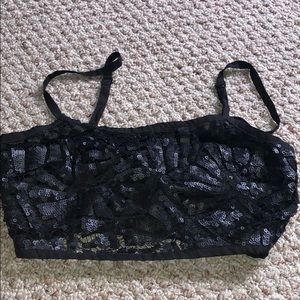 Black sequence bralette /crop top